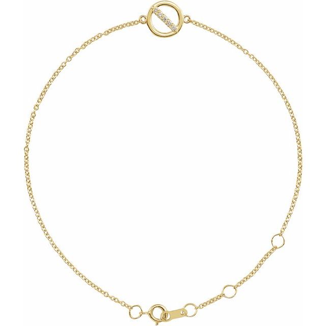 14K Yellow .03 CTW Natural Diamond Circle 6 1/2-7 1/2' Bracelet