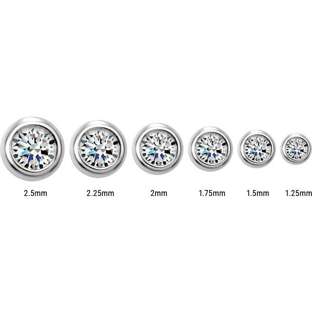 14K Yellow .06 CT Natural Diamond Micro Bezel Single Stud Earring