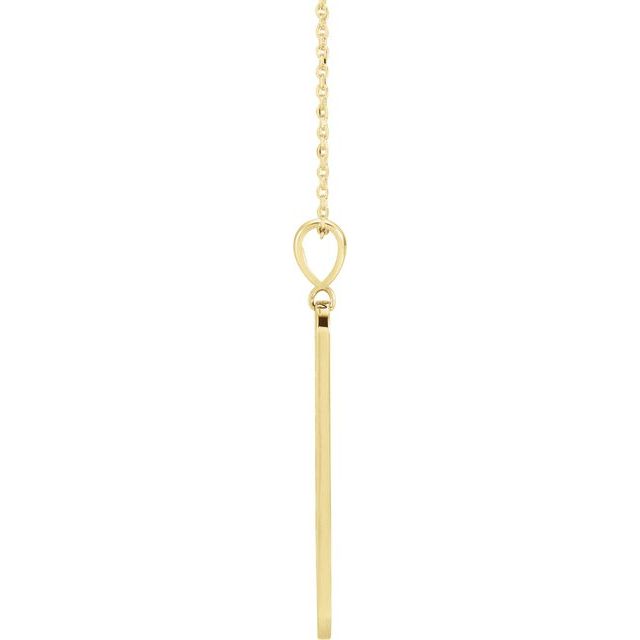14K Yellow .01 CTW Natural Diamond Moon Phase Bar 16-18' Necklace