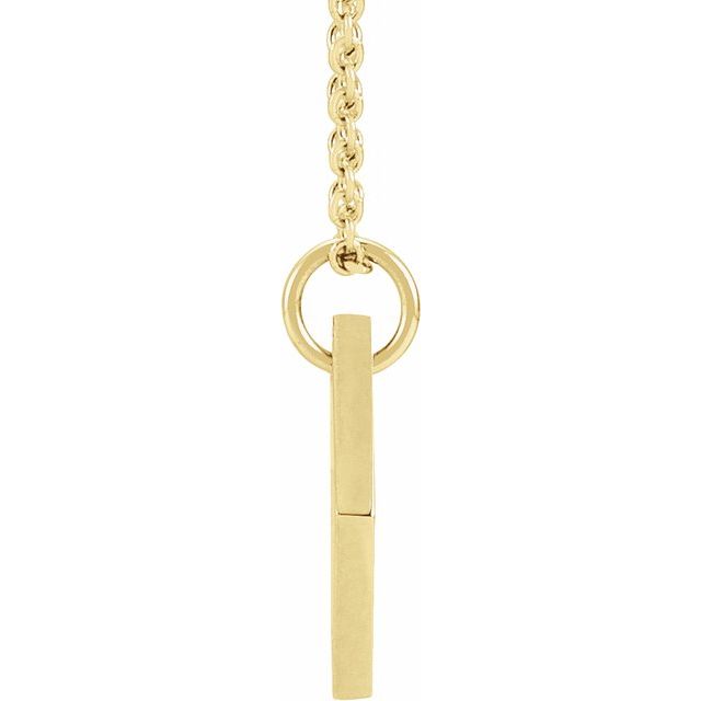 14K Yellow .005 CT Natural Diamond Rhombus 16-18' Necklace