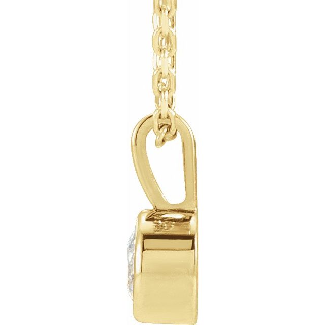 14K Yellow 1/4 CT Natural Diamond Bezel-Set Solitaire 16-18' Necklace