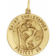 14k Yellow 25 Mm St. Christopher Medal
