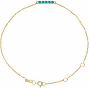 14K Yellow Natural Turquoise Bar 6 1/2-7 1/2' Bracelet