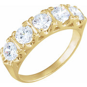 14K Yellow 4.5 mm Round Forever One™ Lab-Grown Moissanite
Anniversary Band