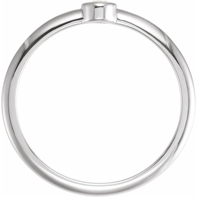 14K White 1/10 CT Rose-Cut Natural Diamond Stackable Ring