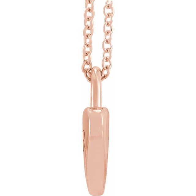 14K Rose Engravable Heart Lock 16-18' Necklace