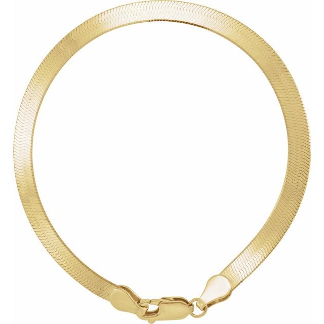14K Yellow 4.6 mm Flexible Herringbone 7' Chain