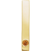 14k Yellow Natural Citrine Family Engravable Bar Pendant