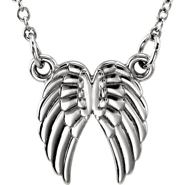 Sterling Silver Tiny Posh® Angel Wings 16-18' Necklace