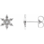 Sterling Silver .0075 CTW Natural Diamond Snowflake Earrings