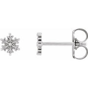 Sterling Silver Snowflake Stud Earrings