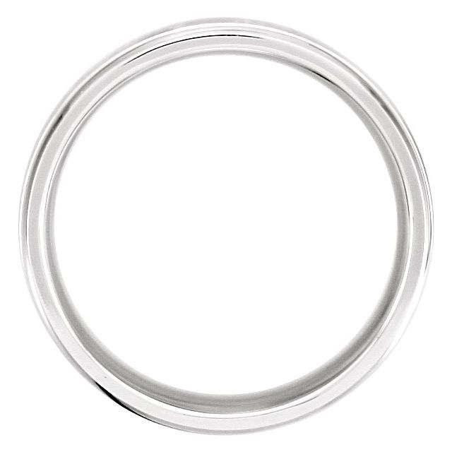 14K White 5 mm Grooved Band with Satin Finish Size 8