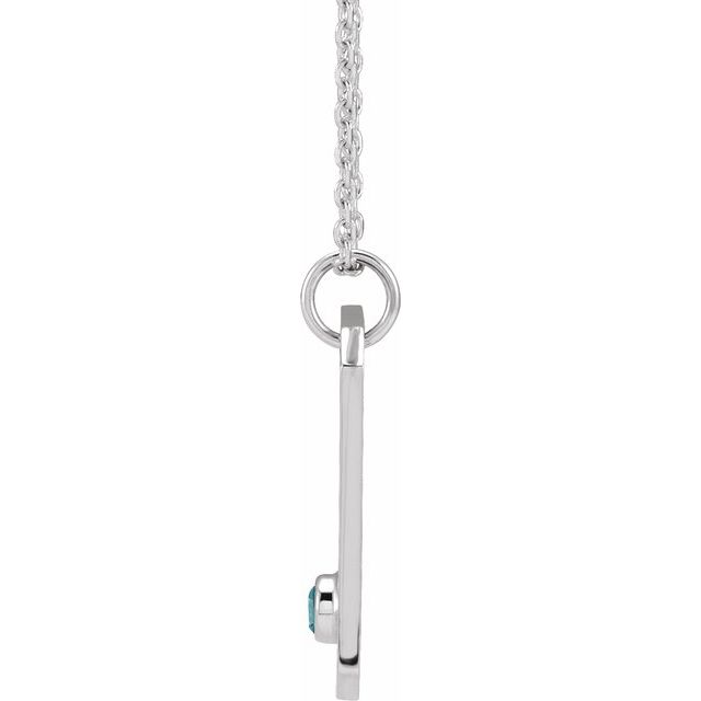 Sterling Silver Natural Blue Zircon & .01 CTW Natural Diamond Scorpio Constellation 16-18' Necklace