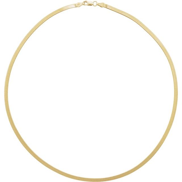 14K Yellow 2.8 mm Flexible Herringbone 24' Chain