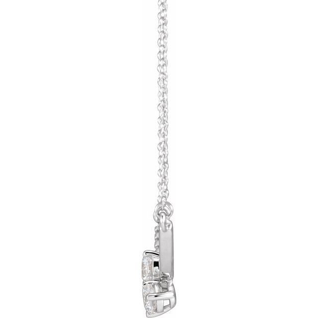 14K White 5/8 CTW Lab-Grown Diamond Two-Stone 18' Necklace