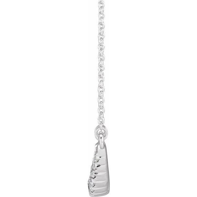14K White 3/4 CTW Lab-Grown Diamond French-Set Bar 18' Necklace