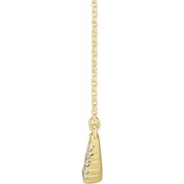 14K Yellow 3/4 CTW Lab-Grown Diamond French-Set Bar 18' Necklace