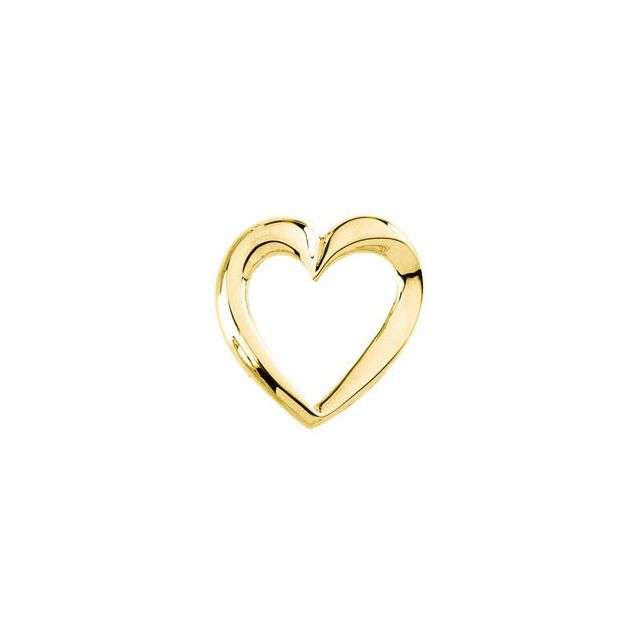 18K Yellow Heart Slide Pendant