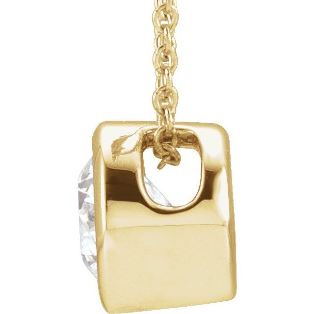 14K Yellow 3/4 CT Lab-Grown Diamond Solitaire 16-18' Necklace