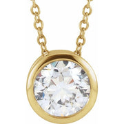 14K Yellow 1/4 CT Lab-Grown Diamond Solitaire 16-18' Necklace