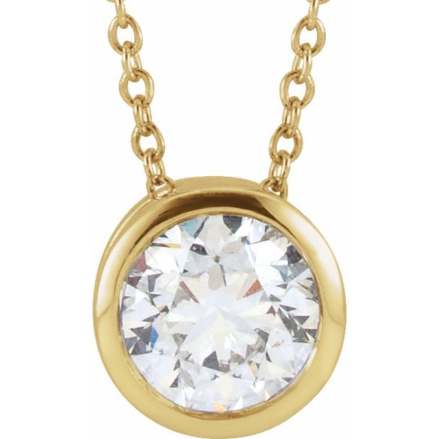 14K Yellow 1/4 CT Lab-Grown Diamond Solitaire 16-18' Necklace