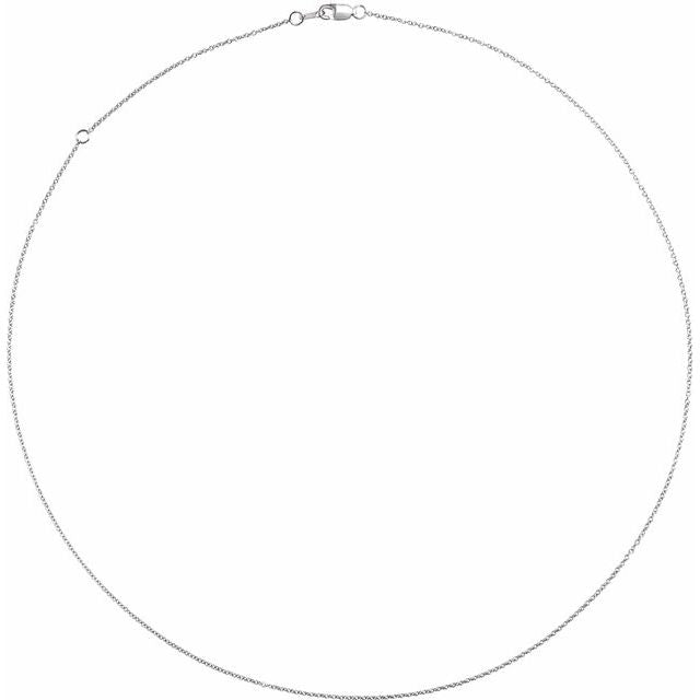Sterling Silver 1 mm Adjustable Cable 16-18' Chain