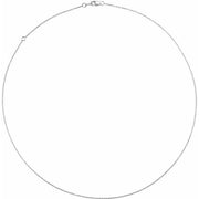 Sterling Silver  1.3 mm Adjustable Cable 16-18' Chain