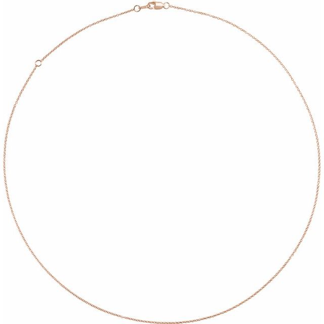 14K Rose 1 mm Adjustable Cable 16-18' Chain