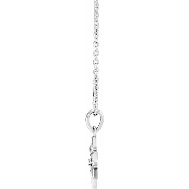 Sterling Silver .01 CT Natural Diamond Snowflake 16-18' Necklace