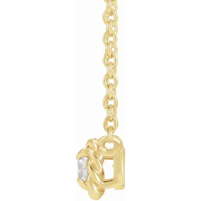 14K Yellow 1/10 CT Natural Diamond Claw-Prong Rope 18' Necklace