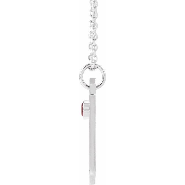 Platinum Natural Mozambique Garnet & .01 Ctw Natural Diamond Pisces Constellation 16-18' Necklace