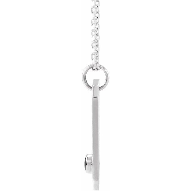 Platinum Natural Black Spinel & .01 Ctw Natural Diamond Aquarius Constellation 16-18' Necklace