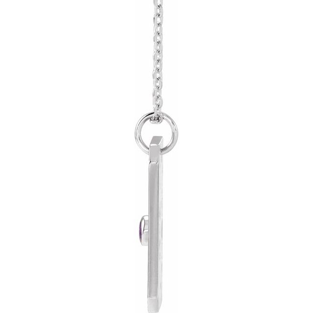 Sterling Silver Natural Amethyst & .01 CTW Natural Diamond Sagittarius Constellation 16-18' Necklace
