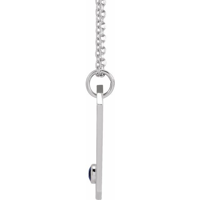 Platinum Natural Blue Sapphire & .01 Ctw Natural Diamond Capricorn Constellation 16-18' Necklace