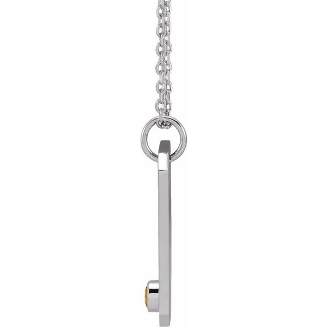 Sterling Silver Natural Spessartite Garnet & .01 CTW Natural Diamond Virgo Constellation 16-18' Necklace