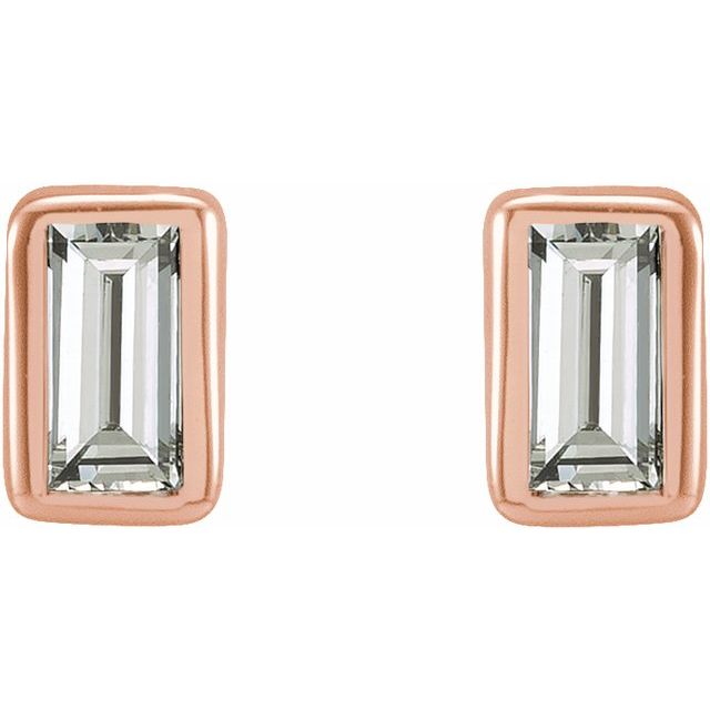 14K Rose .07 CTW Natural Diamond Bezel-Set Earrings