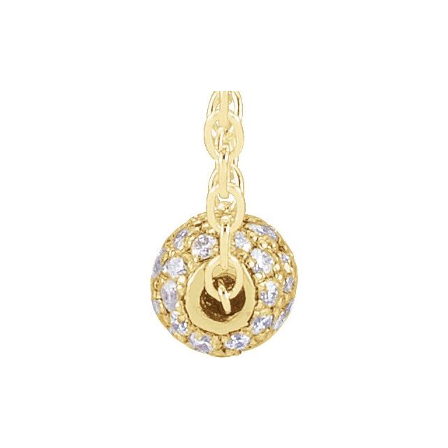 14K Yellow 3 mm 1/8 CTW Natural Diamond Ball 16-18' Necklace