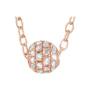 14K Rose 3 mm 1/8 CTW Natural Diamond Ball 16-18' Necklace