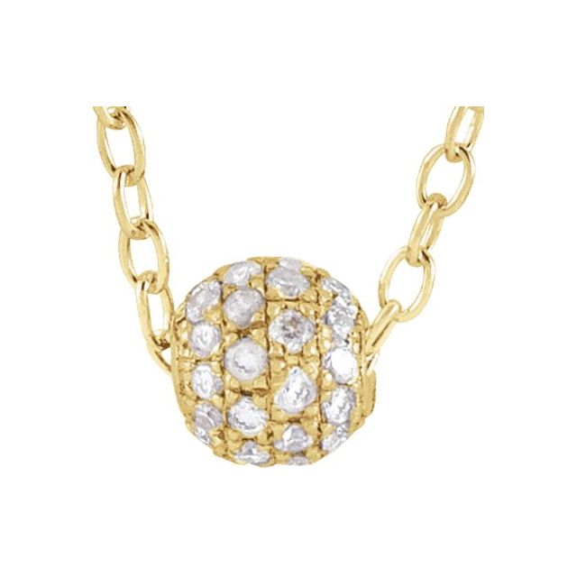 14K Yellow 3 mm 1/8 CTW Natural Diamond Ball 16-18' Necklace