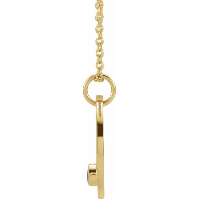 14K Yellow Natural Amethyst Sagittarius Zodiac 16-18' Necklace