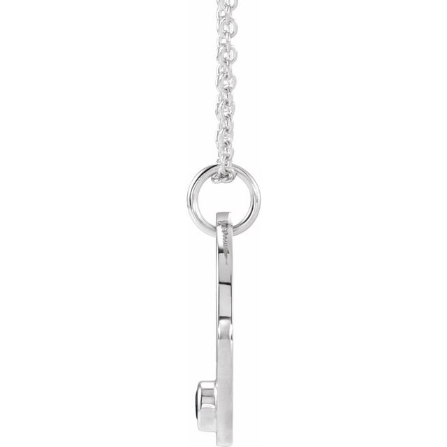 Sterling Silver Natural Black Spinel Aquarius Zodiac 16-18' Necklace