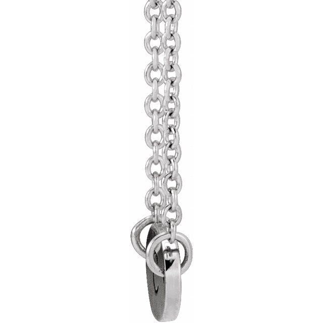 14K White 1-Disc Engravable Family Disc 18' Necklace