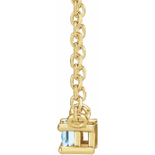 14K Yellow Natural Sky Blue Topaz Solitaire 18' Necklace