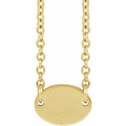 14K Yellow 1-Disc Engravable Family Disc 18' Necklace