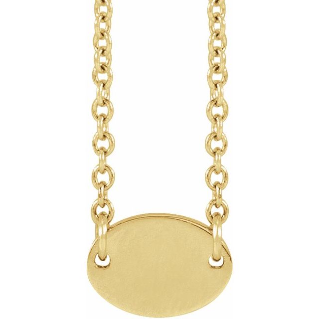 14K Yellow 1-Disc Engravable Family Disc 18' Necklace