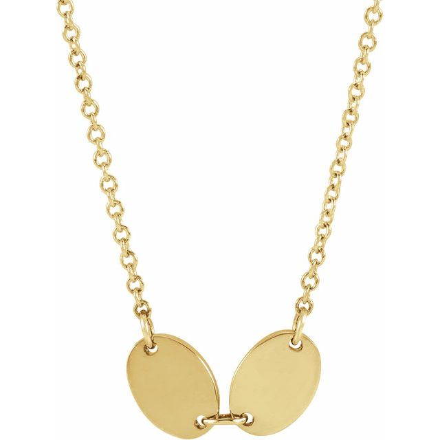 14K Yellow 2-Disc Engravable Family Disc 18' Necklace