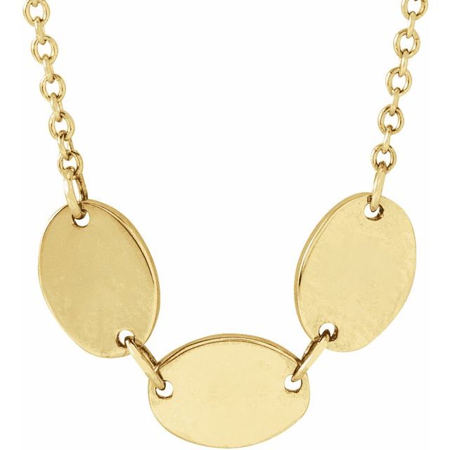 14K Yellow 3-Disc Engravable Family Disc 18' Necklace