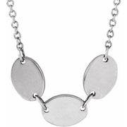 14K White 3-Disc Engravable Family Disc 18' Necklace