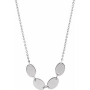 14K White 4-Disc Engravable Family Disc 18' Necklace