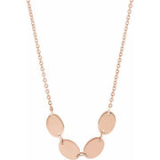 14K Rose 4-Disc Engravable Family Disc 18' Necklace